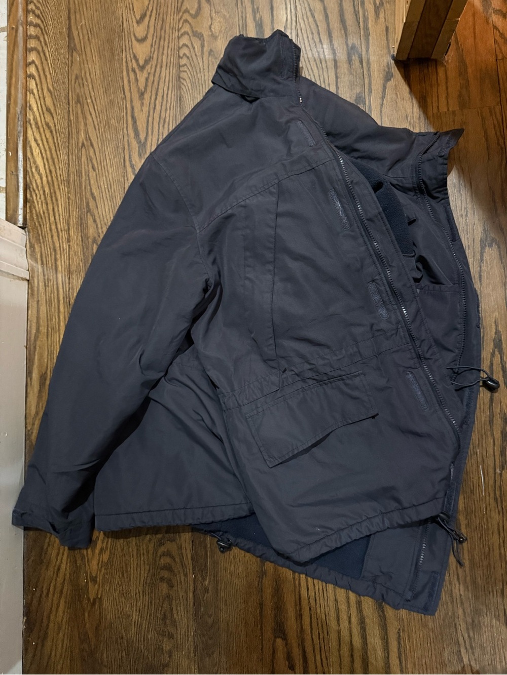 Izod Men's Dark Navy Field Jacket with Zip and Flap Pockets
